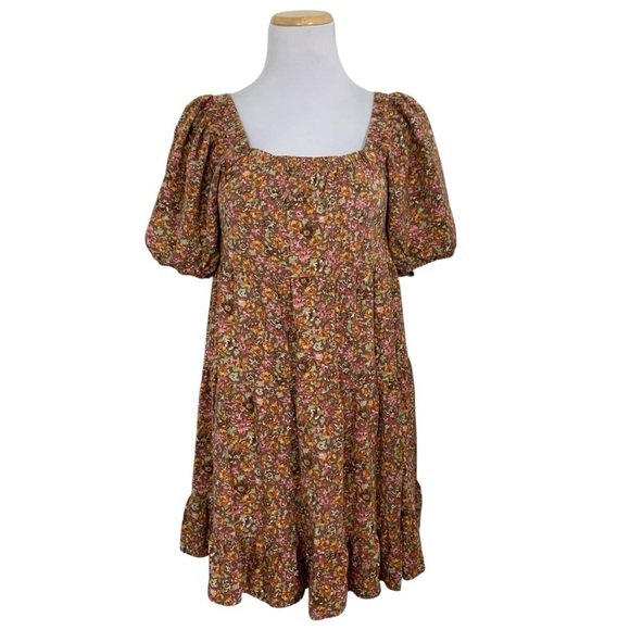 wild fable Dresses & Skirts - Wild Fable Floral Tiered Mini Dress Women’s M Coquette Cottage Boho Sundress